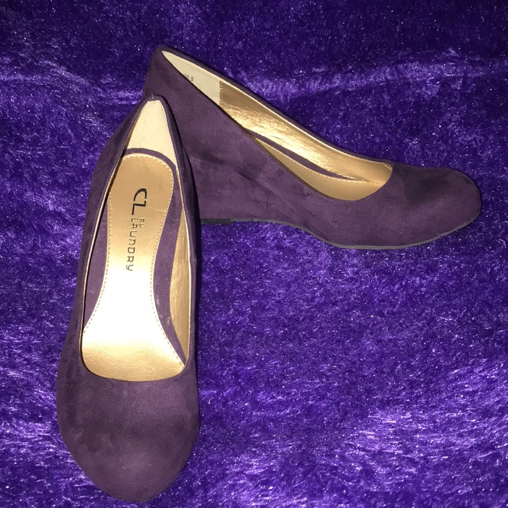 Plum Wedge Heels with rubber soles